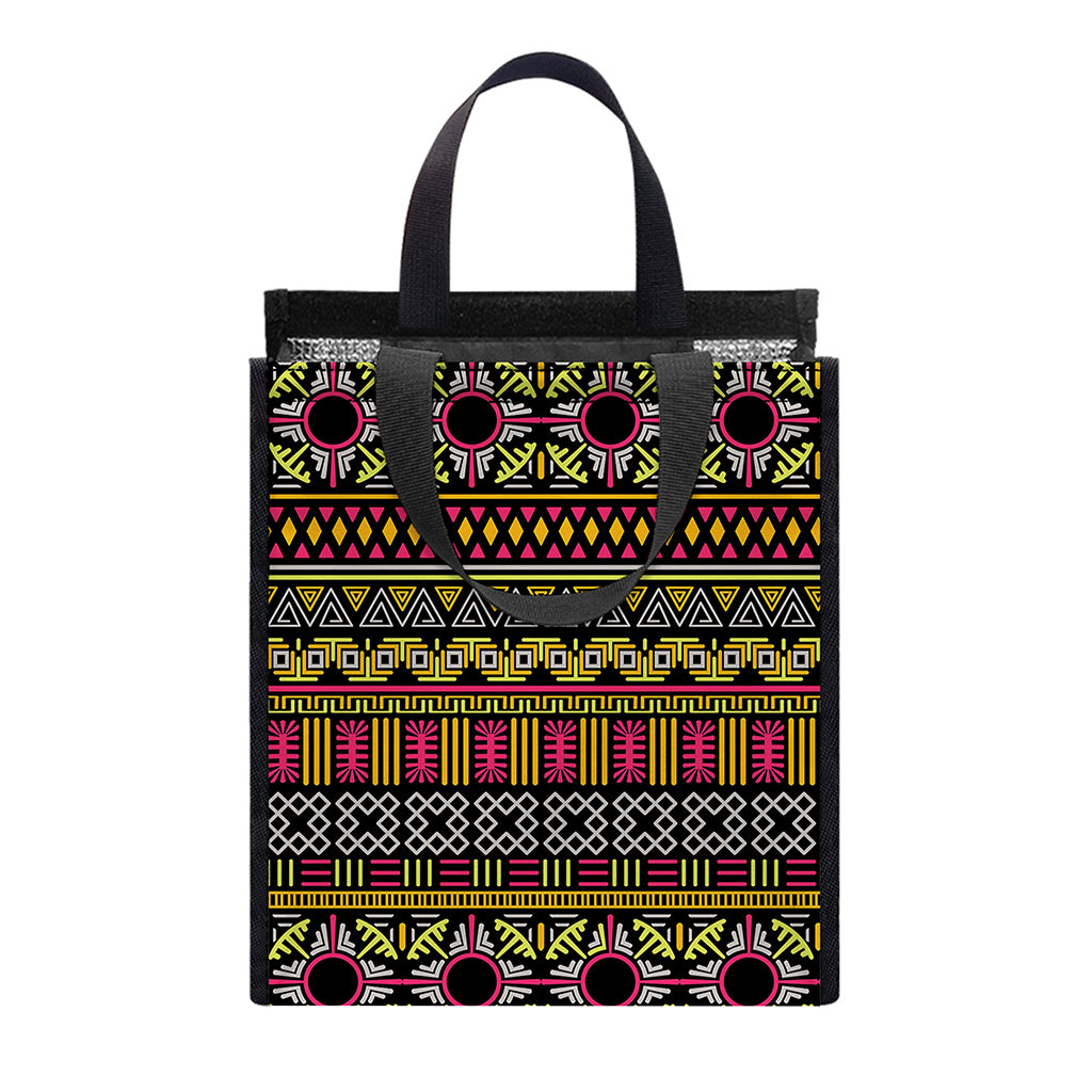 Vintage Ethnic Pattern Print Insulated Lunch Tote