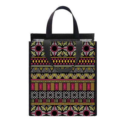 Vintage Ethnic Pattern Print Insulated Lunch Tote