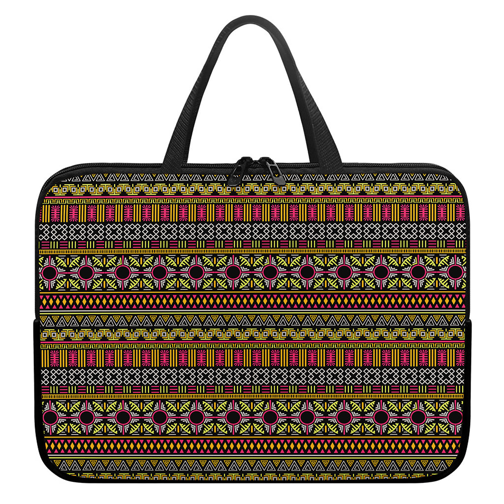 Vintage Ethnic Pattern Print Laptop Sleeve With Handle