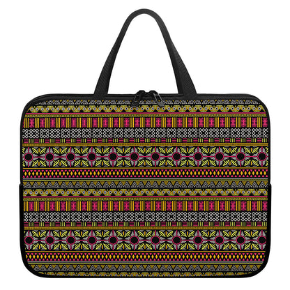 Vintage Ethnic Pattern Print Laptop Sleeve With Handle