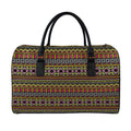Vintage Ethnic Pattern Print Leather Duffel Bag
