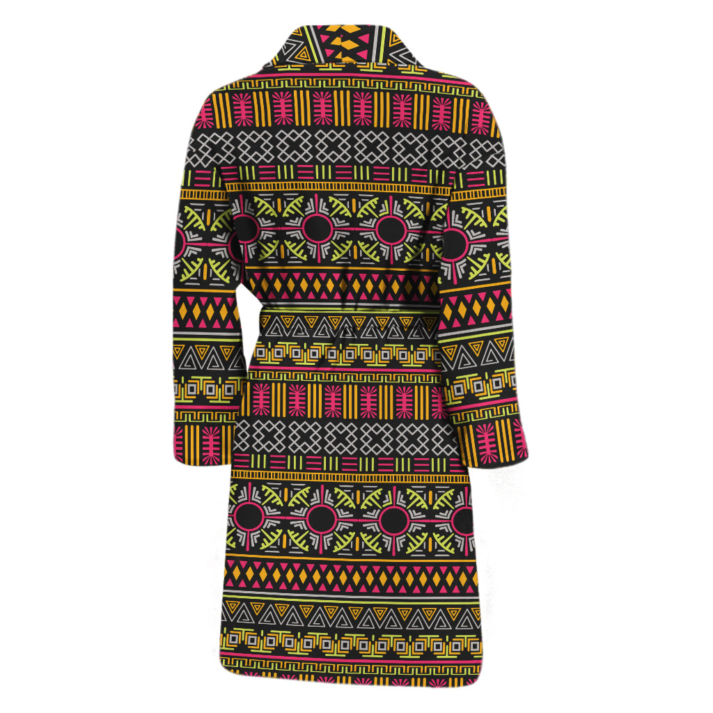 Vintage Ethnic Pattern Print Men's Bathrobe