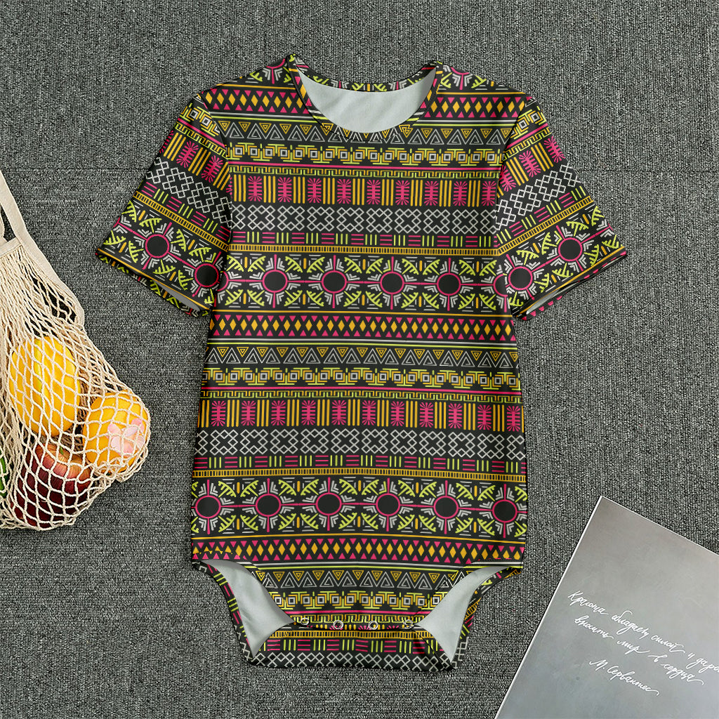 Vintage Ethnic Pattern Print Men's Bodysuit
