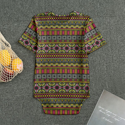 Vintage Ethnic Pattern Print Men's Bodysuit