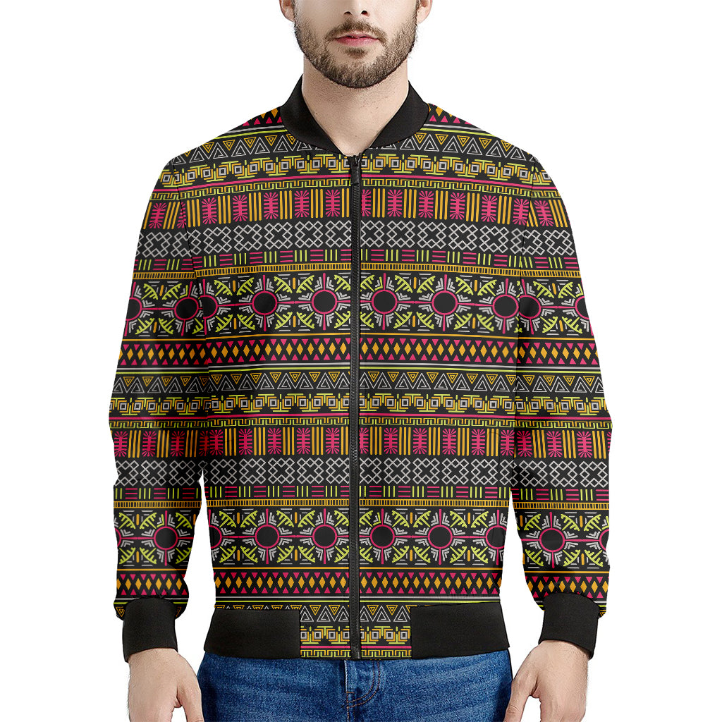 Vintage Ethnic Pattern Print Men's Bomber Jacket