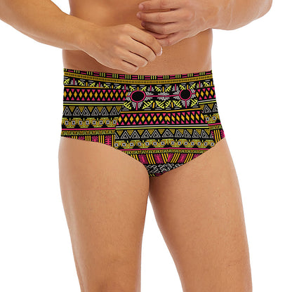 Vintage Ethnic Pattern Print Men's Briefs