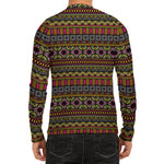 Vintage Ethnic Pattern Print Men's Long Sleeve Rash Guard