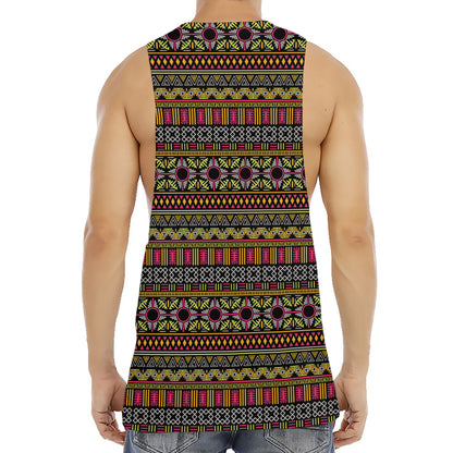 Vintage Ethnic Pattern Print Men's Muscle Tank Top