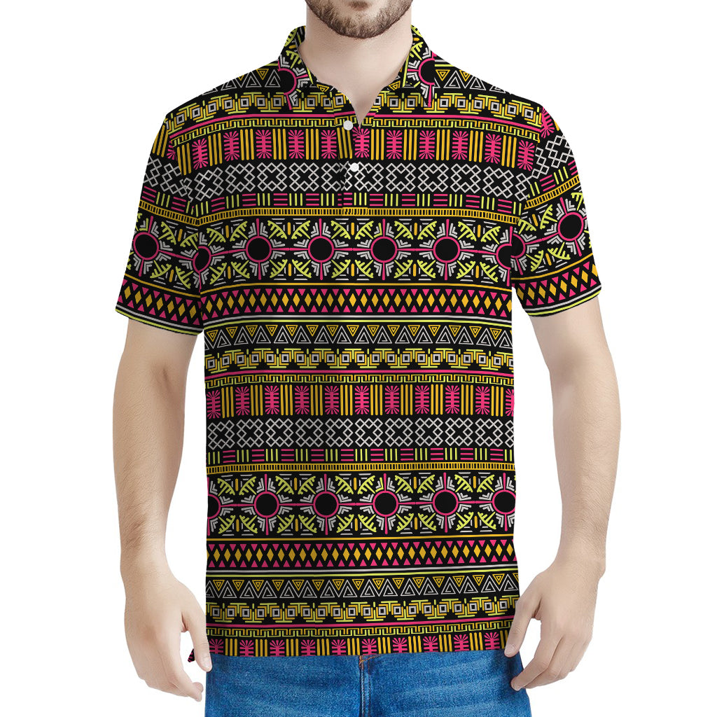 Vintage Ethnic Pattern Print Men's Polo Shirt