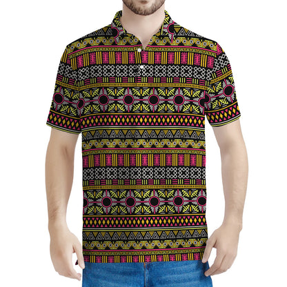 Vintage Ethnic Pattern Print Men's Polo Shirt