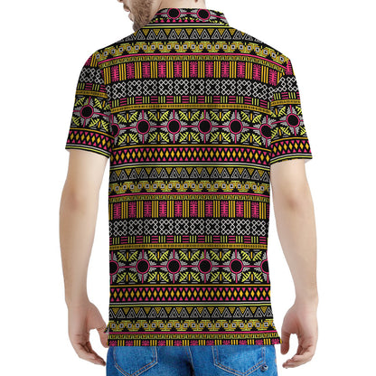 Vintage Ethnic Pattern Print Men's Polo Shirt