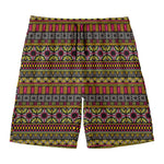 Vintage Ethnic Pattern Print Men's Swim Trunks
