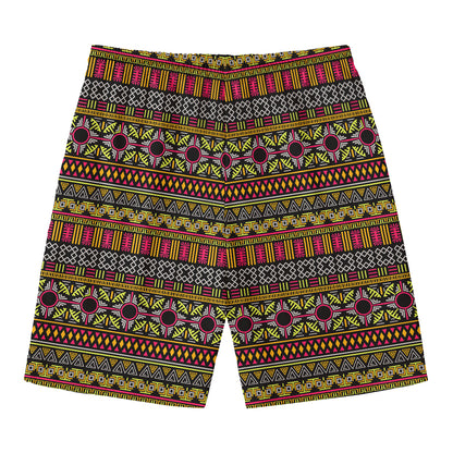 Vintage Ethnic Pattern Print Men's Swim Trunks