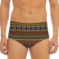 Vintage Ethnic Pattern Print Men's Triangle Swim Briefs