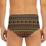 Vintage Ethnic Pattern Print Men's Triangle Swim Briefs