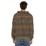 Vintage Ethnic Pattern Print Men's Velvet Pullover Hoodie
