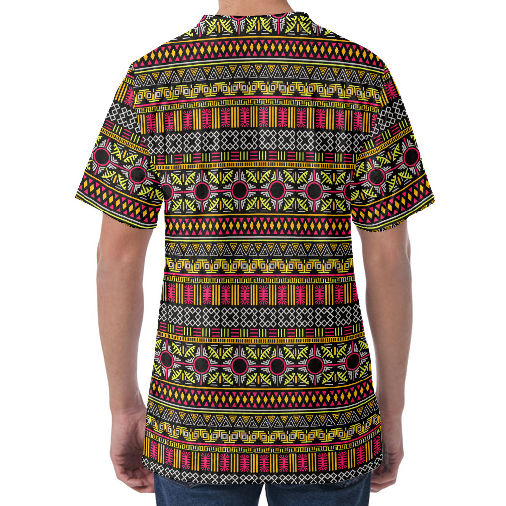 Vintage Ethnic Pattern Print Men's Velvet T-Shirt