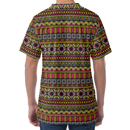 Vintage Ethnic Pattern Print Men's Velvet T-Shirt