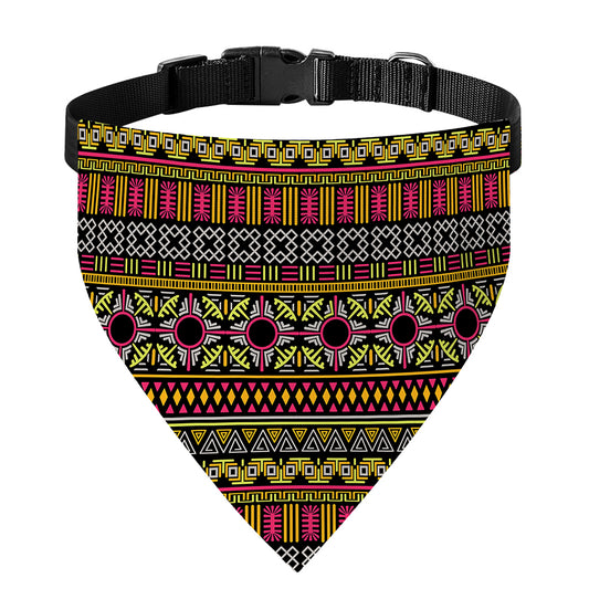 Vintage Ethnic Pattern Print Over The Collar Dog Bandana