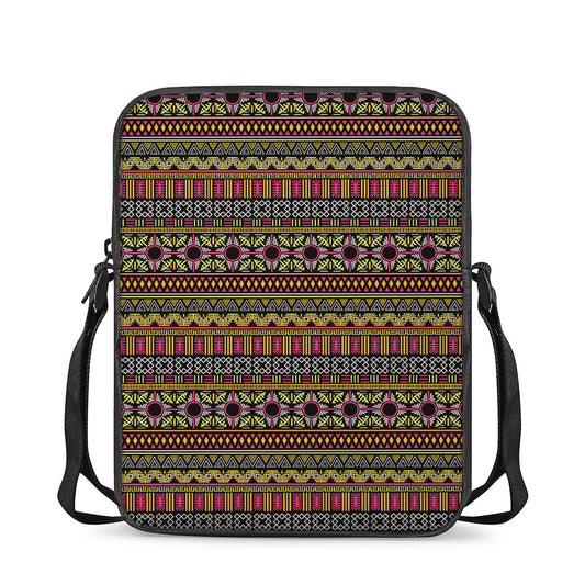 Vintage Ethnic Pattern Print Rectangular Crossbody Bag