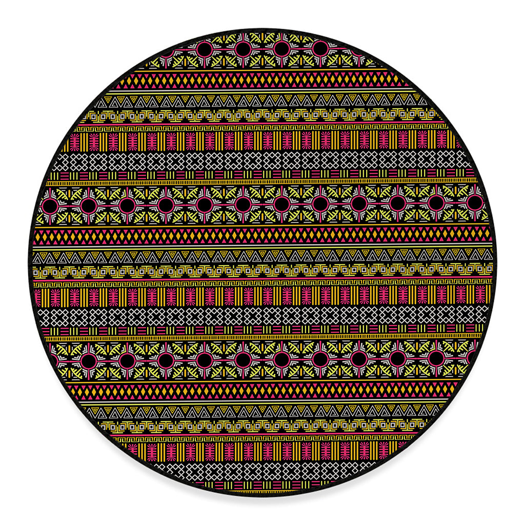 Vintage Ethnic Pattern Print Round Floor Mat