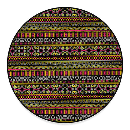 Vintage Ethnic Pattern Print Round Floor Mat