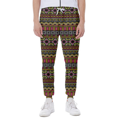 Vintage Ethnic Pattern Print Scuba Joggers