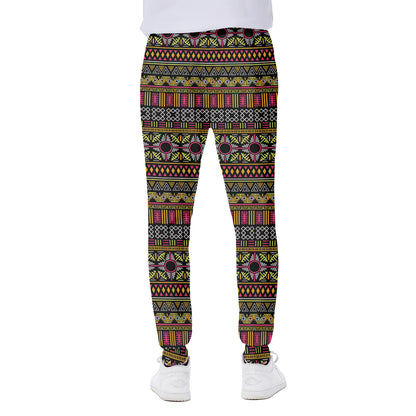 Vintage Ethnic Pattern Print Scuba Joggers