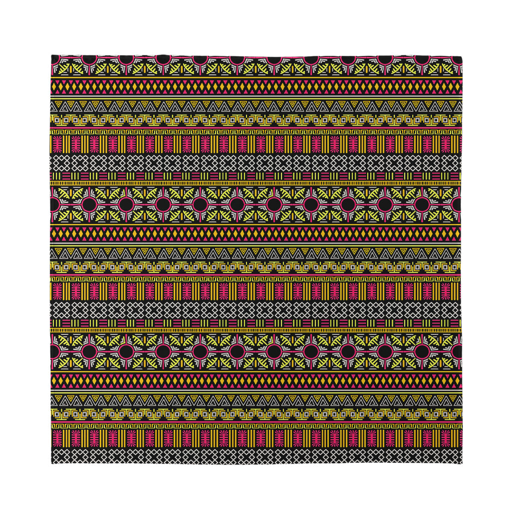 Vintage Ethnic Pattern Print Silk Bandana