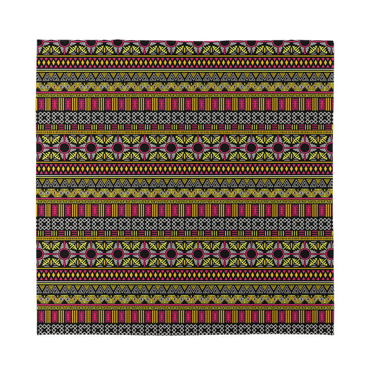 Vintage Ethnic Pattern Print Silk Bandana