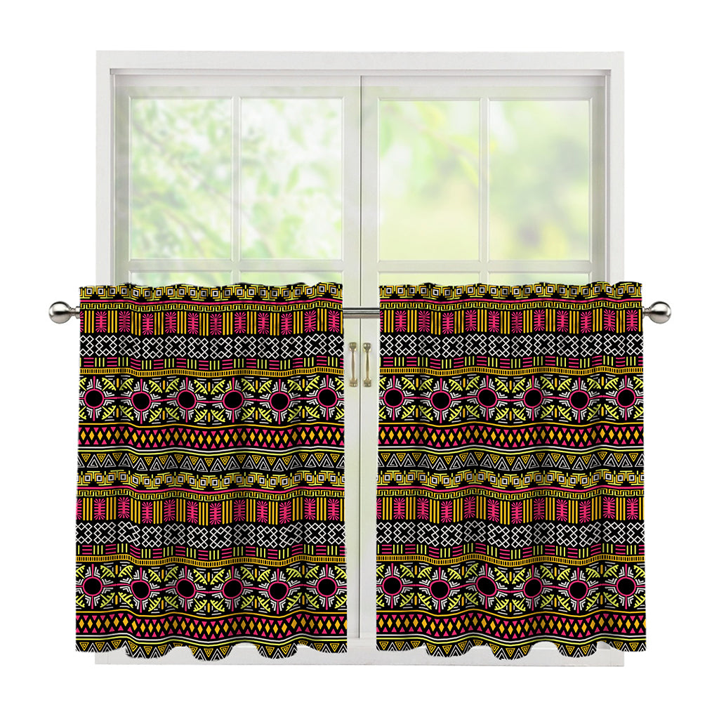 Vintage Ethnic Pattern Print Tier Curtains