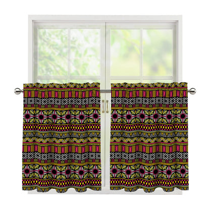 Vintage Ethnic Pattern Print Tier Curtains