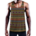 Vintage Ethnic Pattern Print Men's Workout Tank Top