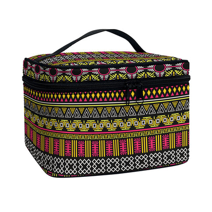 Vintage Ethnic Pattern Print Travel Makeup Bag