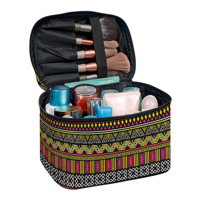 Vintage Ethnic Pattern Print Travel Makeup Bag