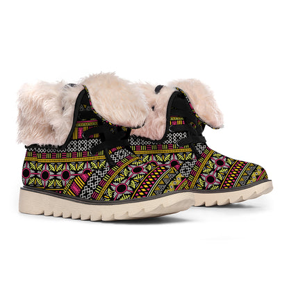 Vintage Ethnic Pattern Print Winter Boots