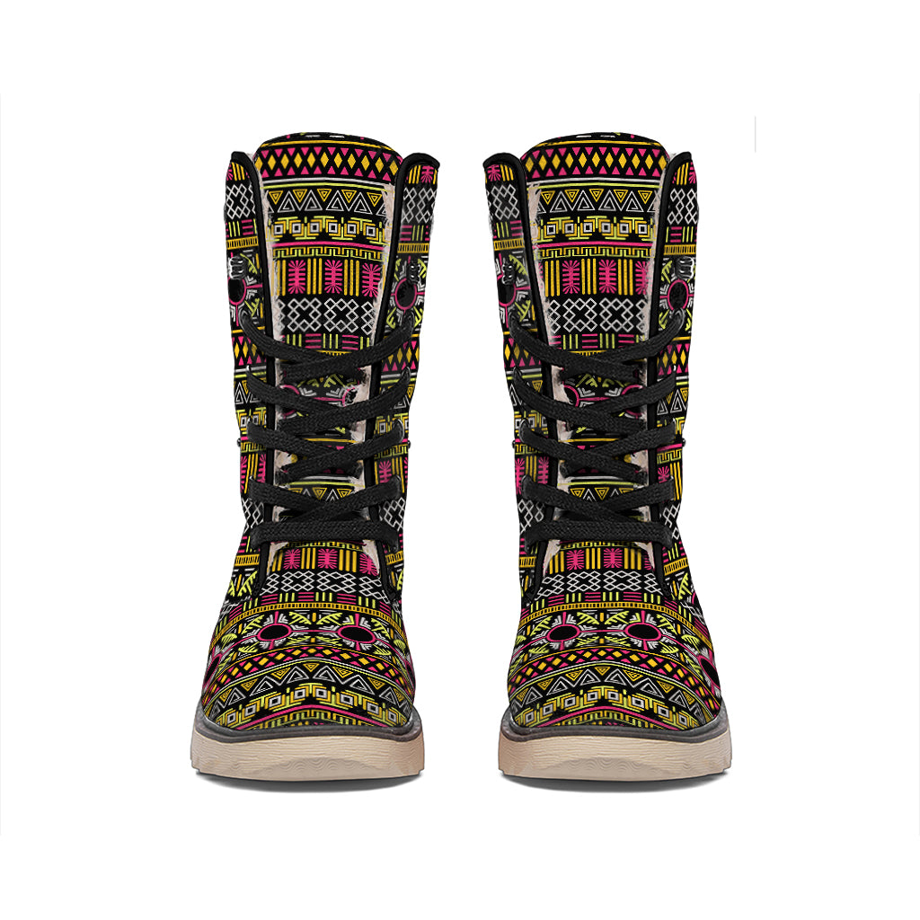Vintage Ethnic Pattern Print Winter Boots