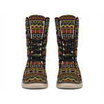 Vintage Ethnic Pattern Print Winter Boots