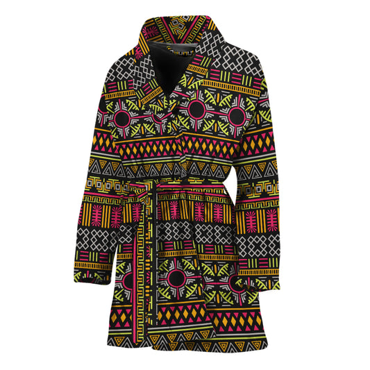 Vintage Ethnic Pattern Print Women's Bathrobe
