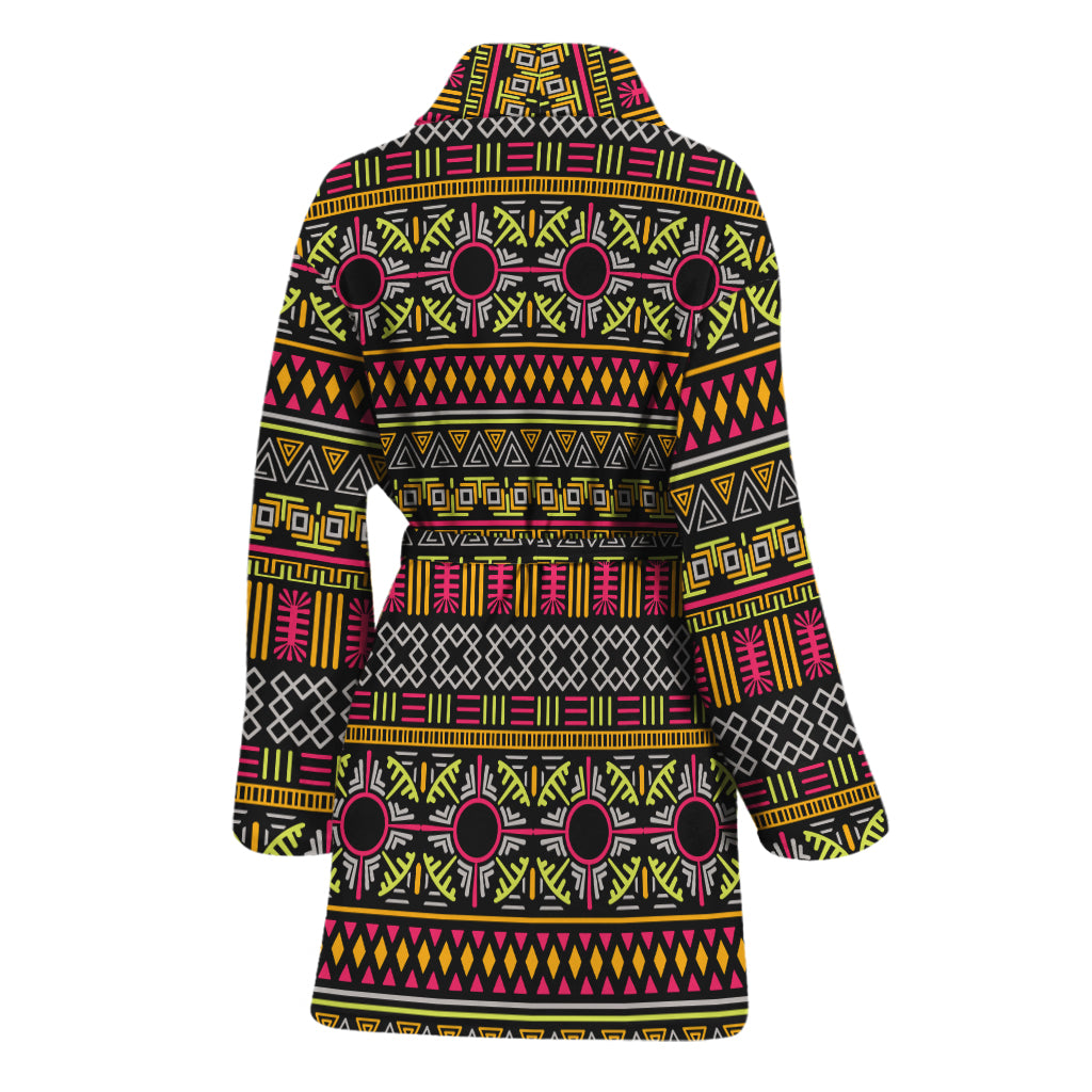 Vintage Ethnic Pattern Print Women's Bathrobe