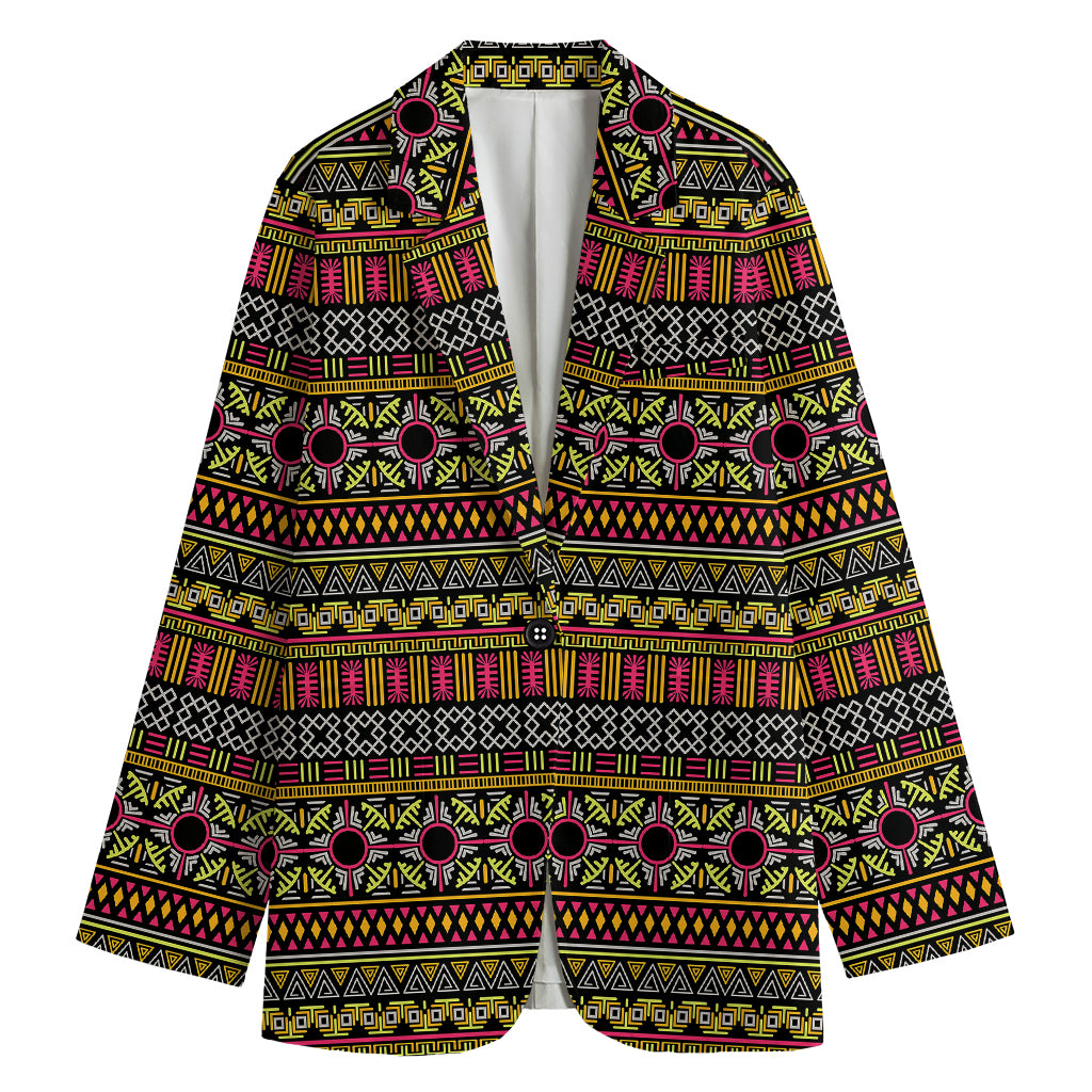 Vintage Ethnic Pattern Print Women's Blazer