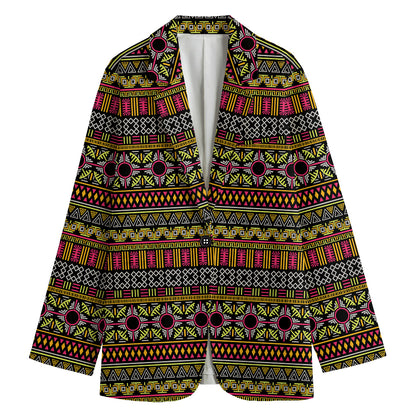 Vintage Ethnic Pattern Print Women's Blazer