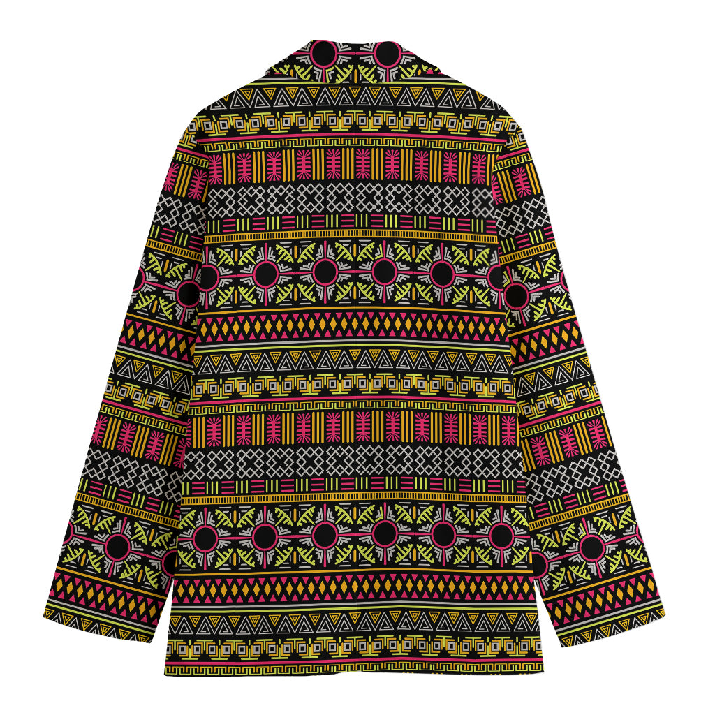 Vintage Ethnic Pattern Print Women's Blazer