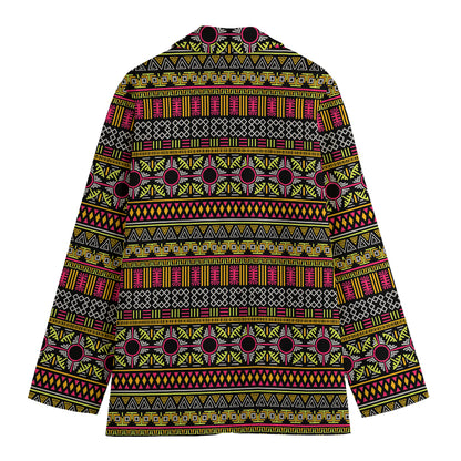 Vintage Ethnic Pattern Print Women's Blazer