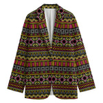Vintage Ethnic Pattern Print Women's Cotton Blazer