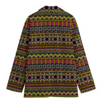 Vintage Ethnic Pattern Print Women's Cotton Blazer
