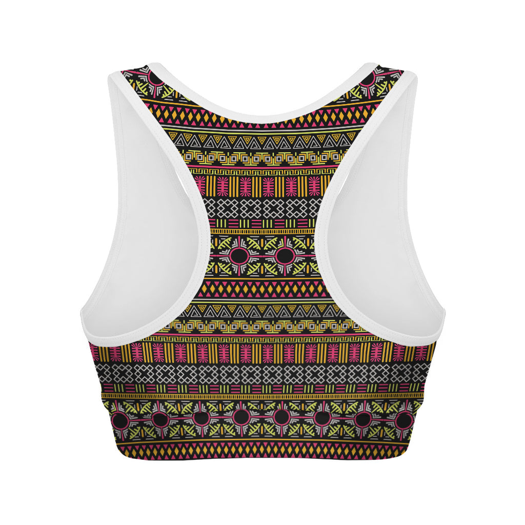 Vintage Ethnic Pattern Print Women's Sports Bra