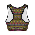 Vintage Ethnic Pattern Print Women's Sports Bra