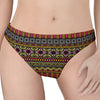 Vintage Ethnic Pattern Print Women's Thong