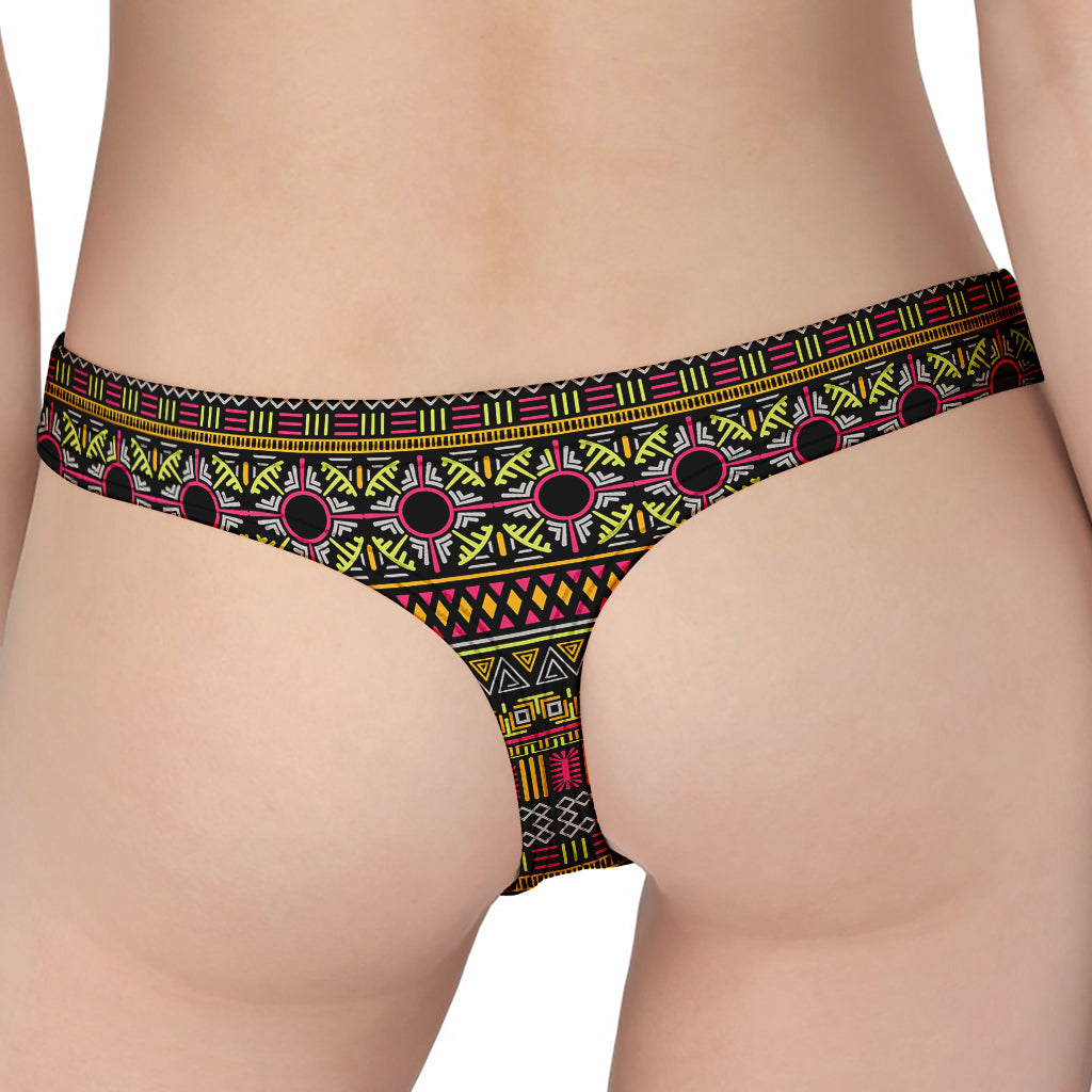 Vintage Ethnic Pattern Print Women's Thong